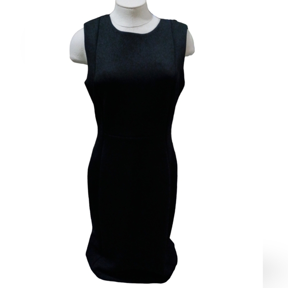 Calvin Klein Black Sleeveless Sheath Dress With Back Exposed Gold Zipper… - Picture 1 of 8